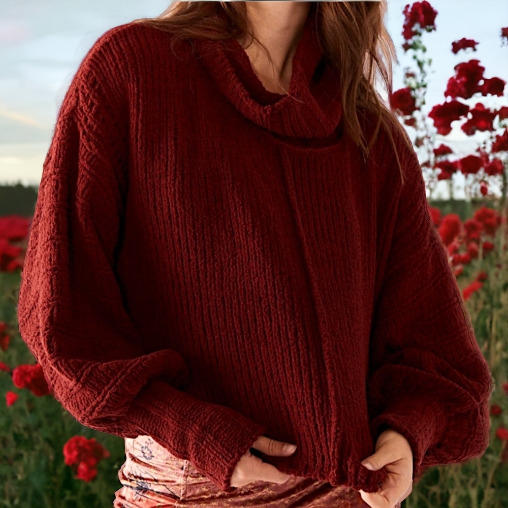 FREE PEOPLE Merlot Be Yours Sweater